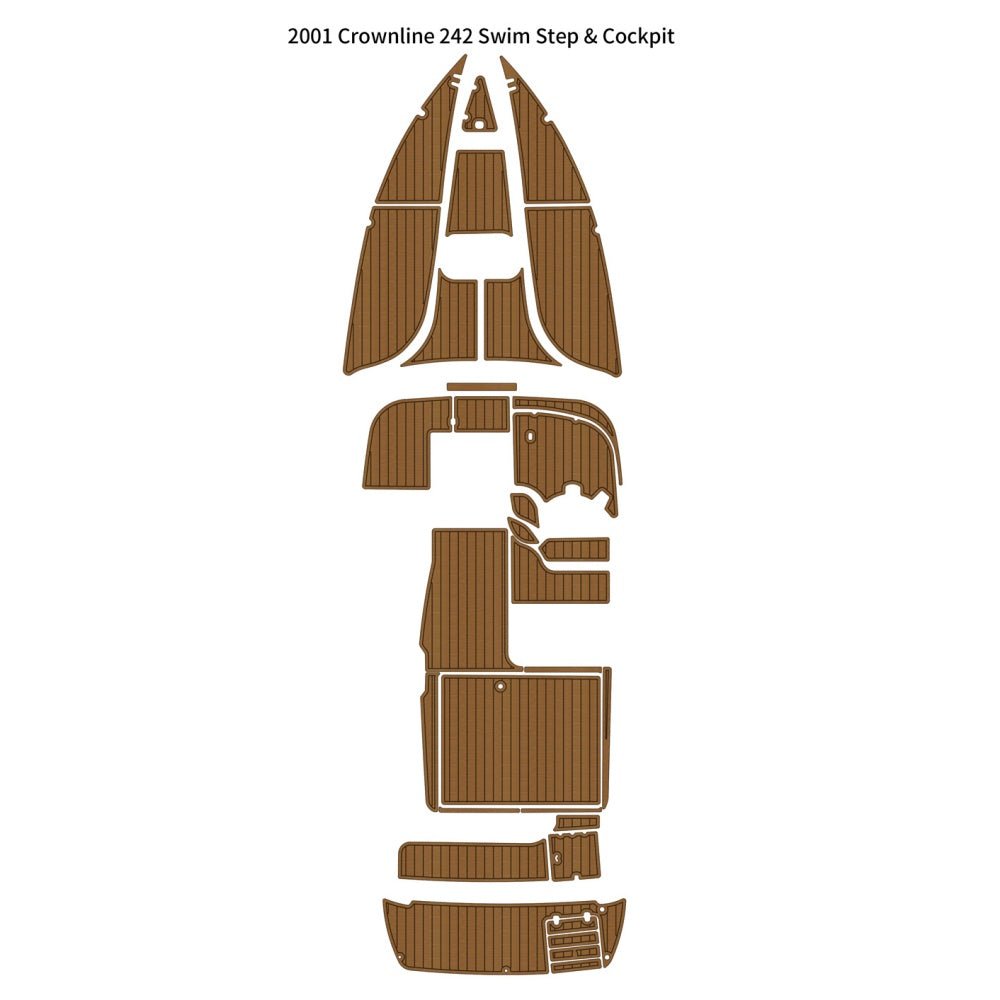 2001 Crownline 242 Swim Platform Cockpit Traction Mats Eva Foam Boat Flooring Marine Decking Hzchione Light Brown Black