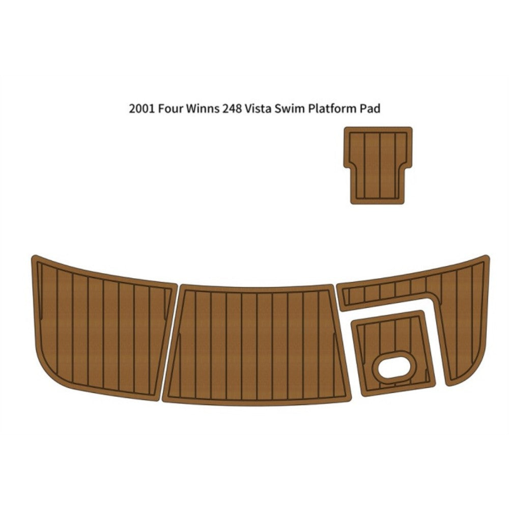 2001 Four Winns 248 Vista Swim Platform Traction Mats Eva Foam Boat Flooring Marine Decking Hzchione Light Brown Black