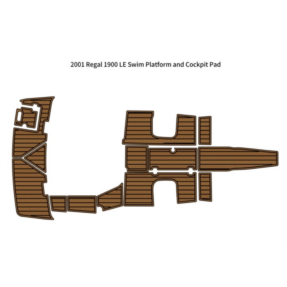 2001 Regal 1900 LE Swim Platform Cockpit Pad Traction Mats Eva Foam Boat Flooring Marine Decking Hzchione Light Brown Black