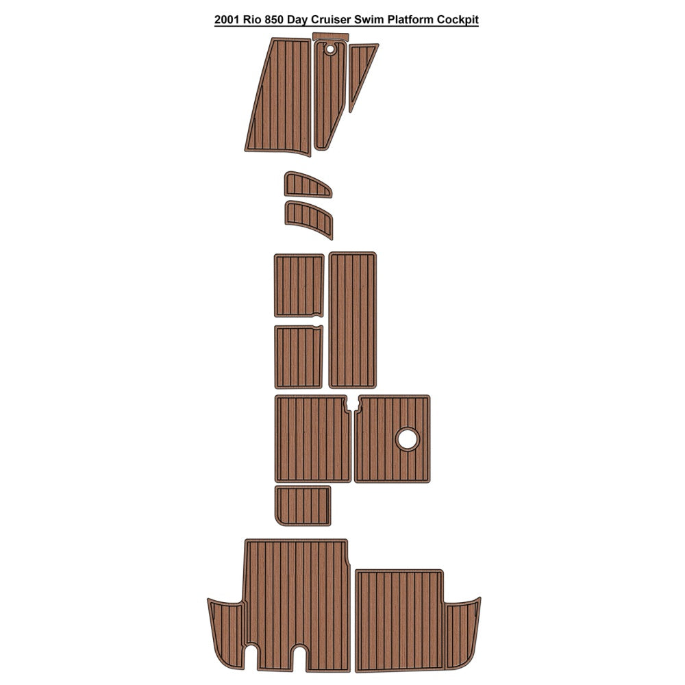 2001 Rio 850 Day Cruiser Swim Platform Cockpit Traction Mats Eva Foam Boat Flooring Marine Decking Hzchione Light Brown Black