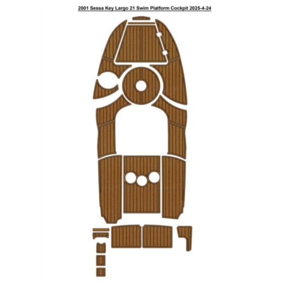 2001 Sessa Key Largo 21 Swim Platform Cockpit Traction Mats Eva Foam Boat Flooring Marine Decking Hzchione Light Brown Black