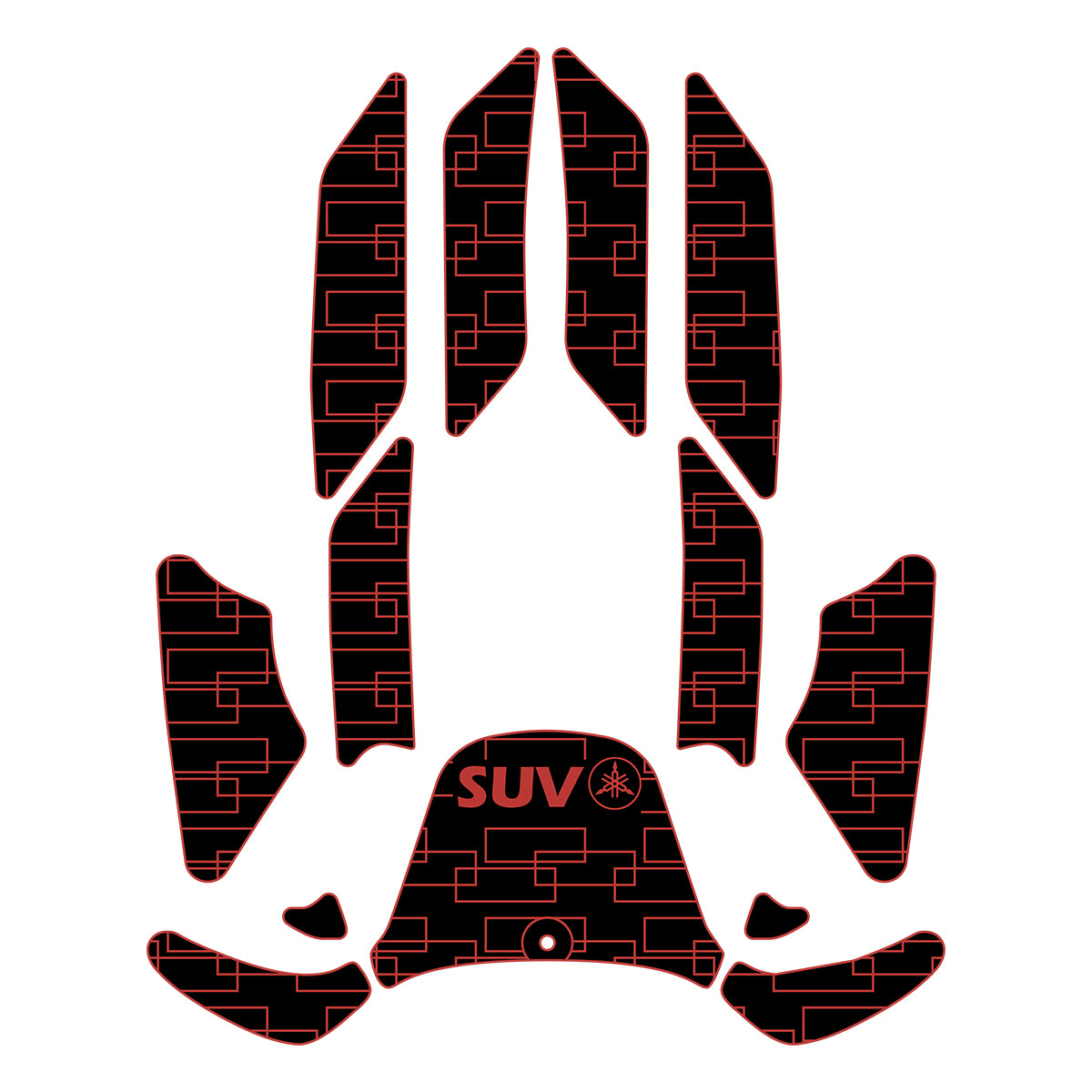 Yamaha SV1200 WaveRunner SUV EVA Foam Boat Flooring Jet Ski Traction Mats Hzchione Black Red-SUV