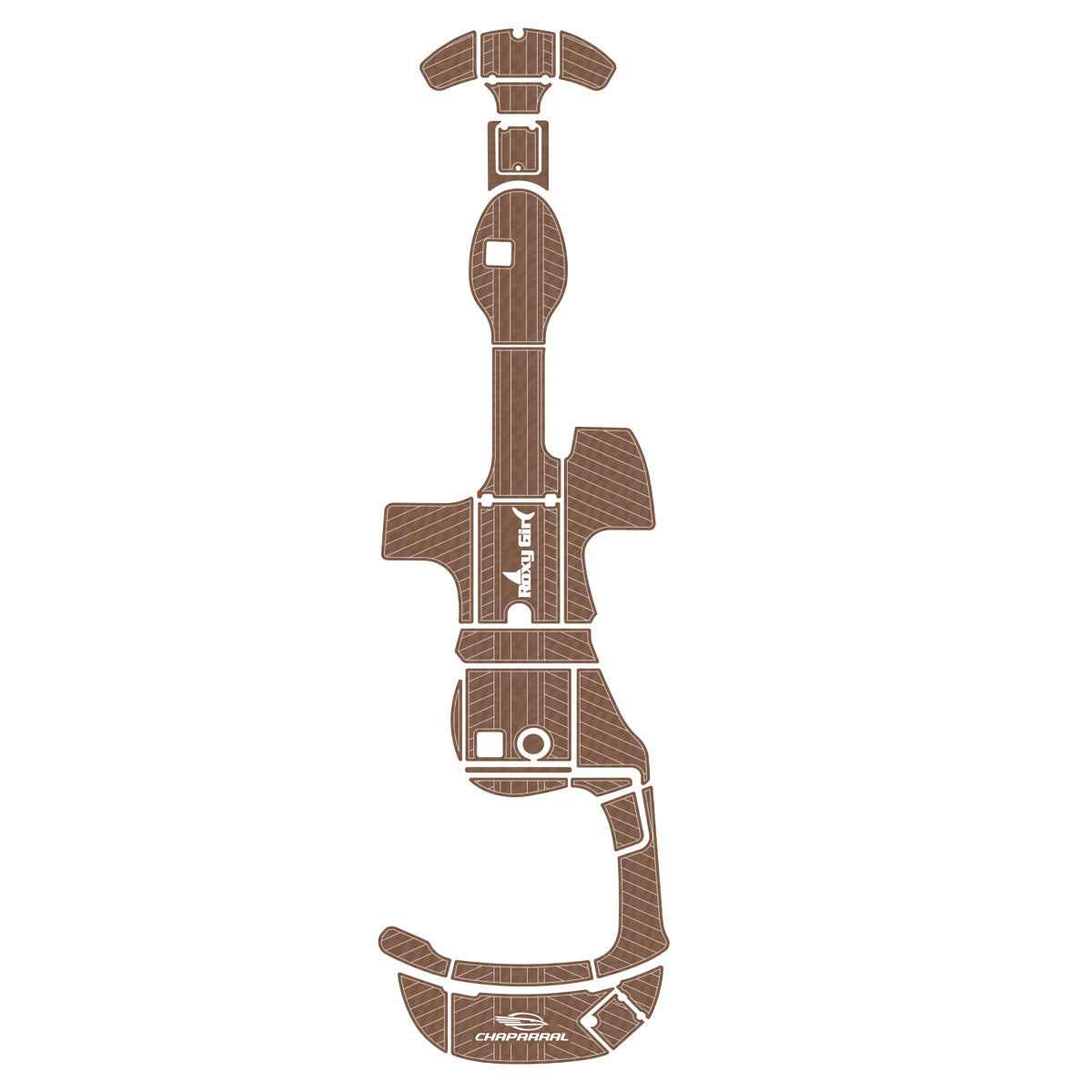 2002-2003 Chaparral 243 Sunesta Swim Platform Cockpit Boat EVA Foam Teak Floor Pad Hzchione Dark Brown White