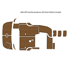 2002-2007 Sea Ray Sundancer 300 Swim Platform Cockpit Pad Traction Mats Eva Foam Boat Flooring Marine Decking Hzchione Light Brown Black