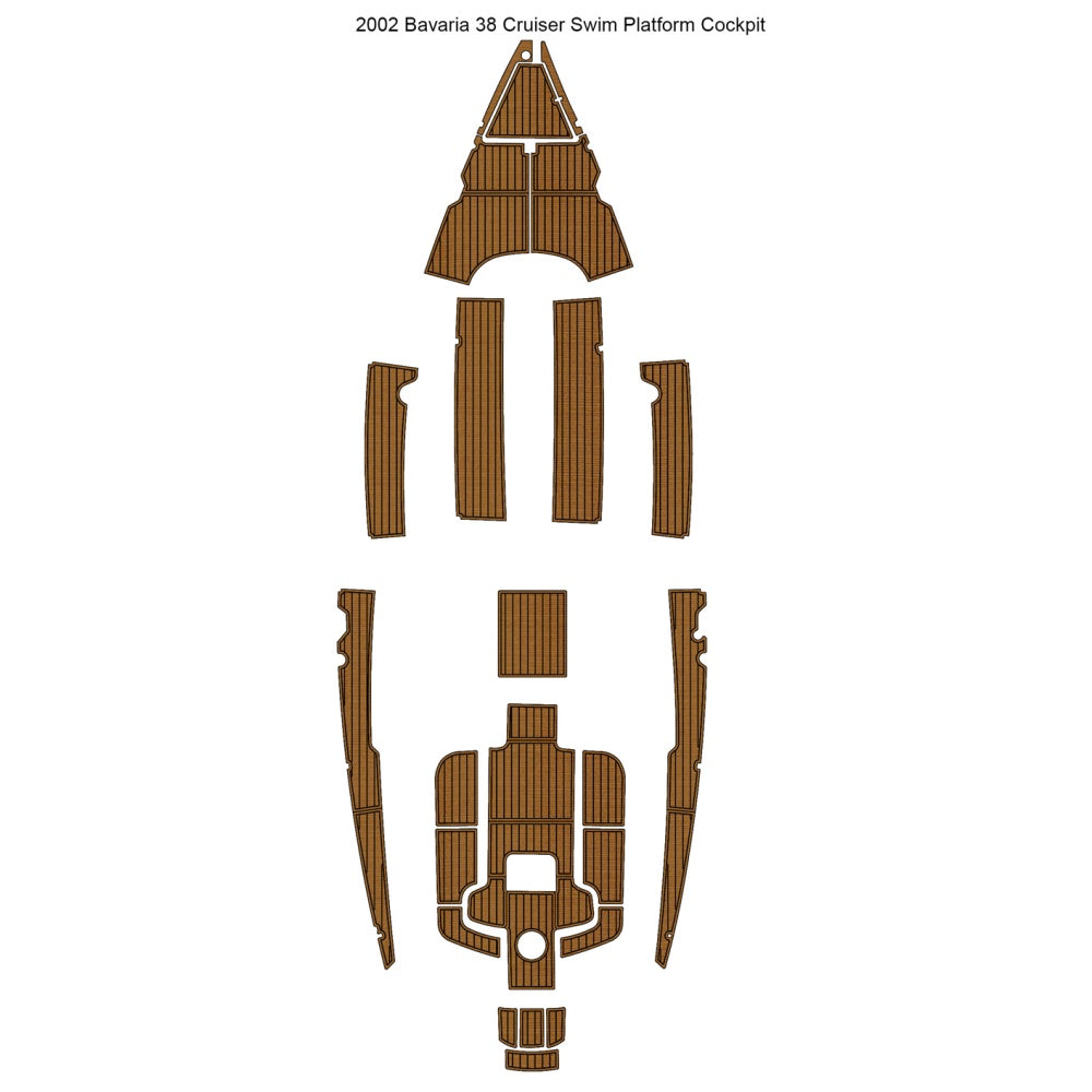 2002 Bavaria 38 Cruiser Swim Platform Traction Mats Eva Foam Boat Flooring Marine Decking Hzchione Light Brown Black