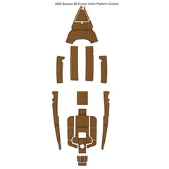 2002 Bavaria 38 Cruiser Swim Platform Traction Mats Eva Foam Boat Flooring Marine Decking Hzchione Light Brown Black