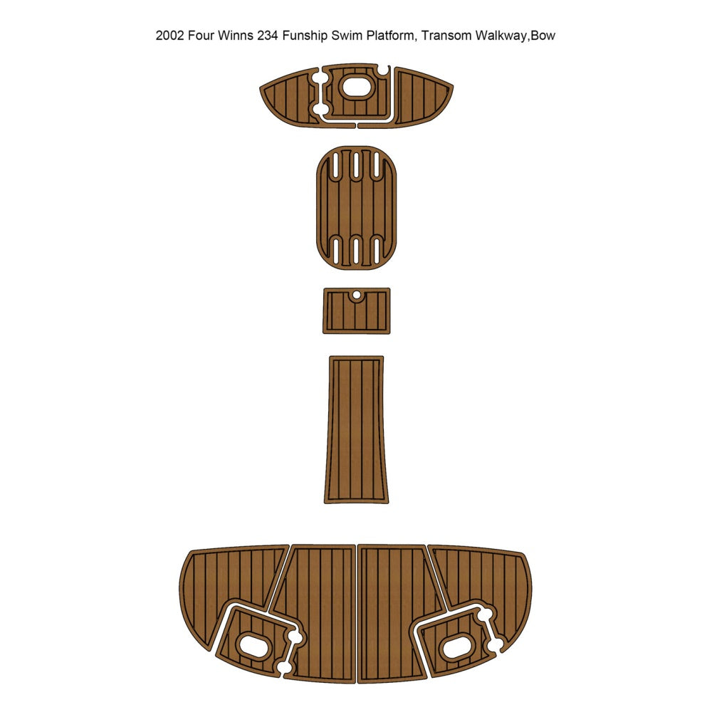 2002 Four Winns 234 Funship Swim Platform Bow Pad Traction Mats Eva Foam Boat Flooring Marine Decking Hzchione Light Brown Black