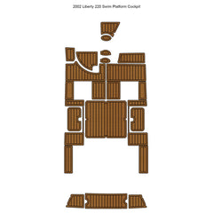 2002 Liberty 220 Swim Platform Cockpit Traction Mats Eva Foam Boat Flooring Marine Decking Hzchione Light Brown Black