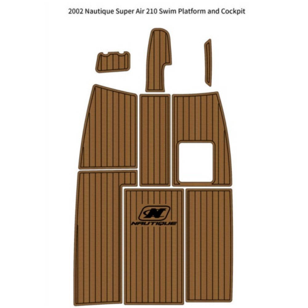 2002 Nautique Super Air 210 Cockpit Pad Traction Mats Eva Foam Boat Flooring Marine Decking Hzchione Light Brown Black