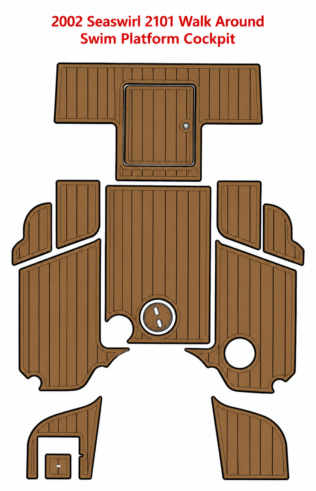 2002 Seaswirl 2101 Walk Around Swim Platform Cockpit Traction Mats Eva Foam Boat Flooring Marine Decking Hzchione