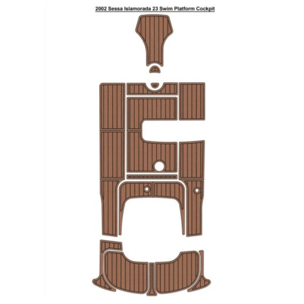 2002 Sessa Islamorada 23 Swim Platform Cockpit Traction Mats Eva Foam Boat Flooring Marine Decking Hzchione Light Brown Black