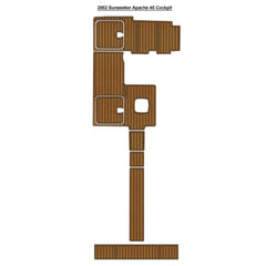 2002 Sunseeker Apache 45 Cockpit Traction Mats Eva Foam Boat Flooring Marine Decking Hzchione Light Brown Black