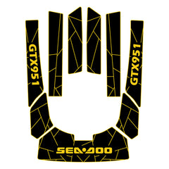 1996-2002 Sea Doo GTX 951 Customize Jet Ski Mats Non-Slip Motorboat Traction Mat Hzchione Black Yellow-Fractal
