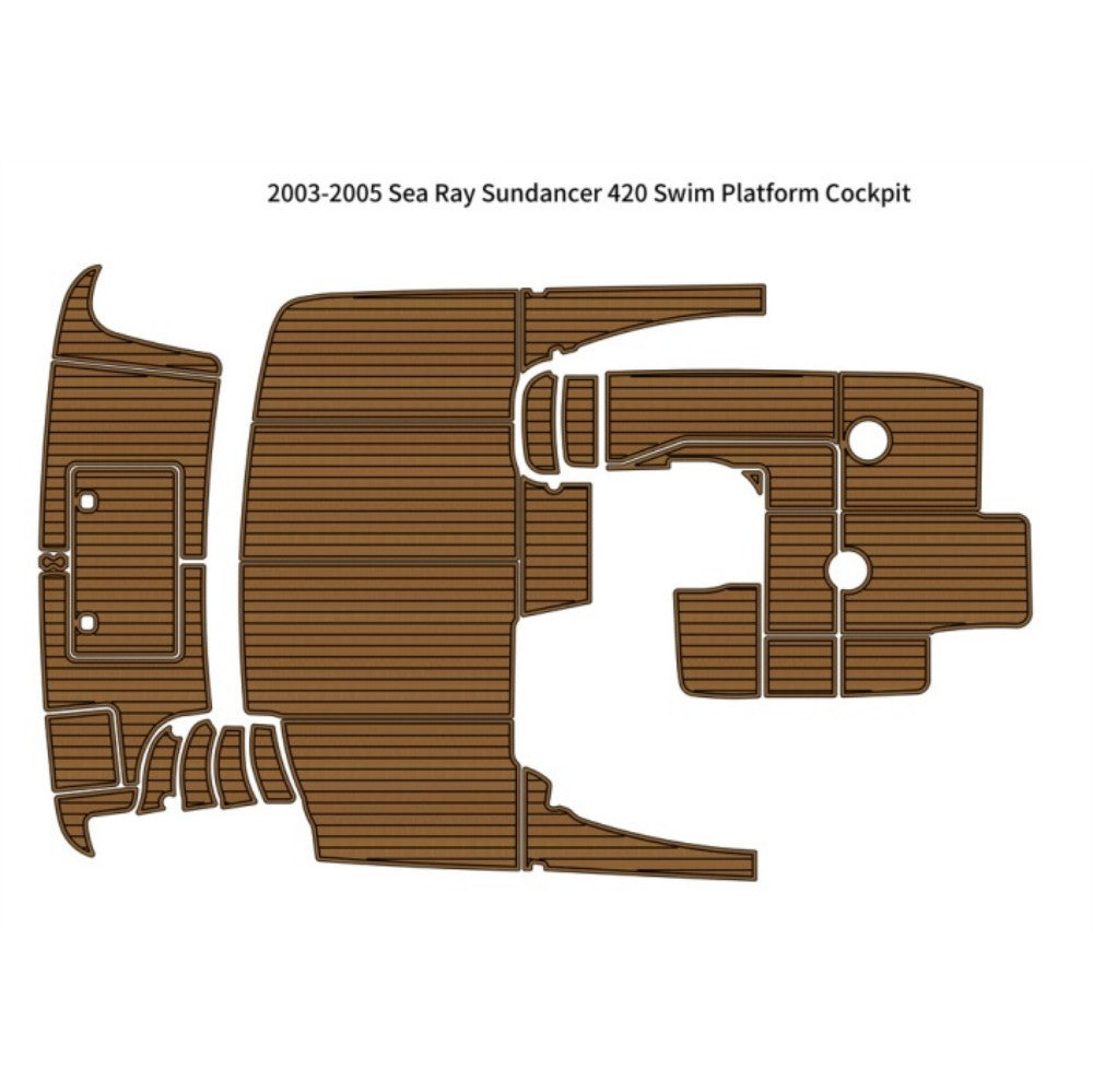 2003-2005 Sea Ray Sundancer 420 Swim Platform Cockpit Pad Traction Mats Eva Foam Boat Flooring Marine Decking Hzchione Light Brown Black
