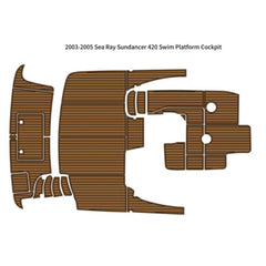 2003-2005 Sea Ray Sundancer 420 Swim Platform Cockpit Pad Traction Mats Eva Foam Boat Flooring Marine Decking Hzchione Light Brown Black