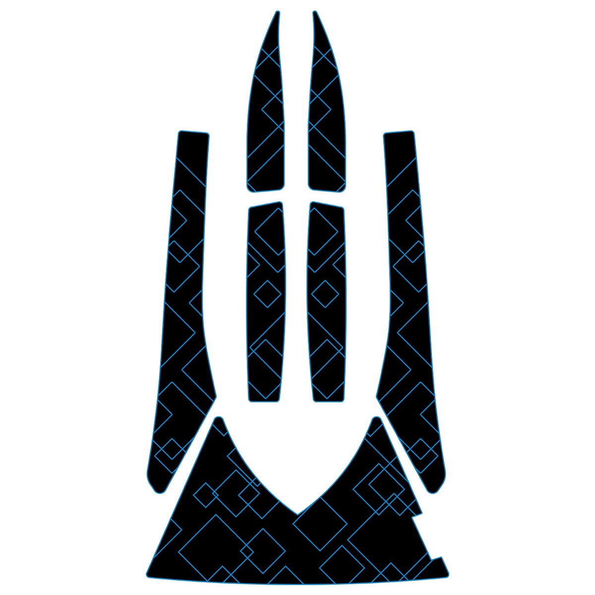 2003-2008 Sea Doo GTX Customize Jet Ski Mats Non-Slip Motorboat Traction Mat Hzchione Black Blue-Rectangle