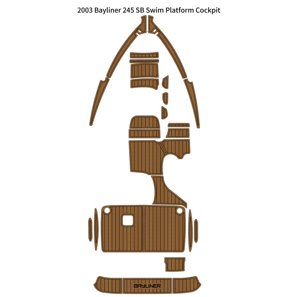 2003 Bayliner 245 SB Swim Platform Cockpit Boat EVA Foam Teak Deck Floor Pad Mat Hzchione Brown Black