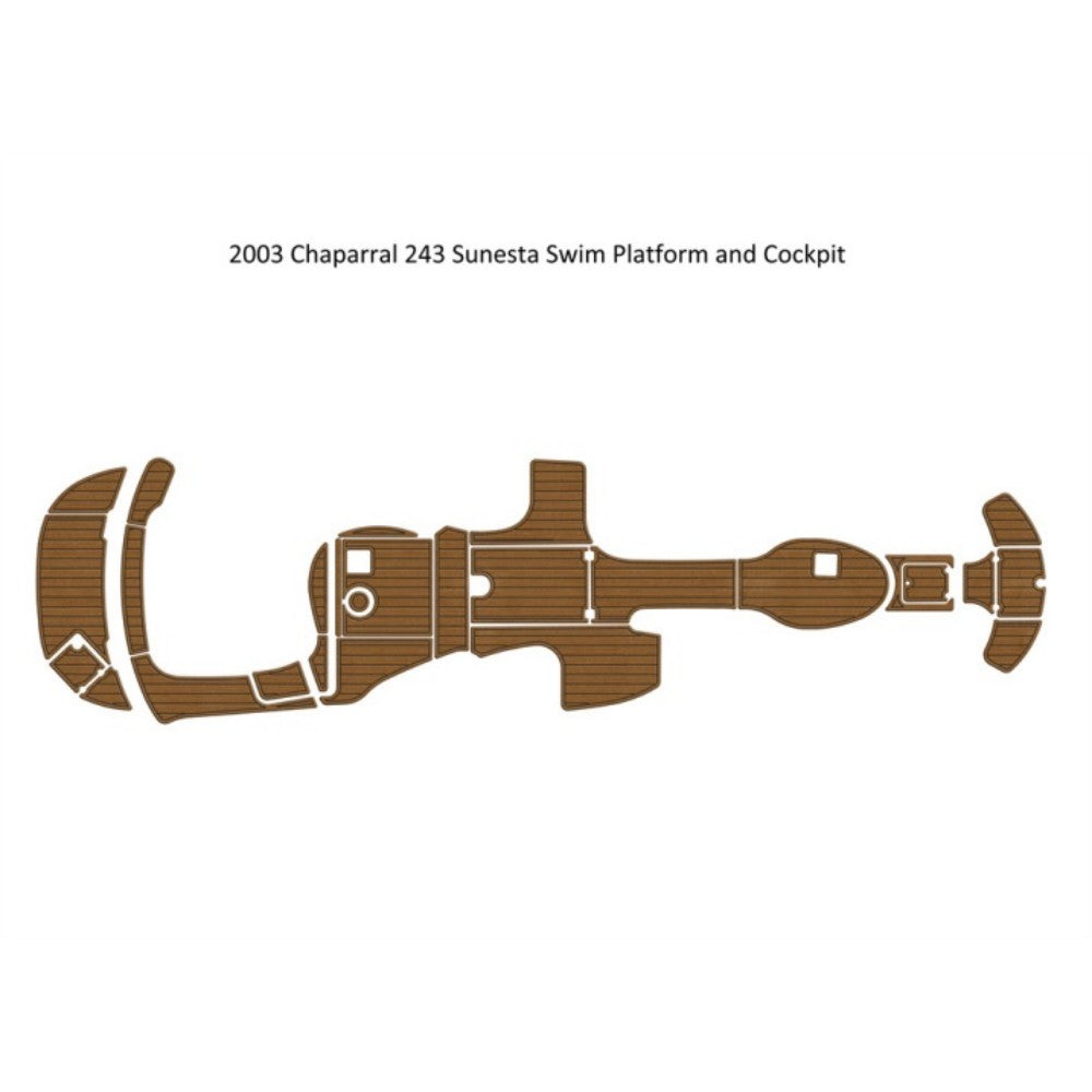 2002-2003 Chaparral 243 Sunesta Swim Platform Cockpit Boat EVA Foam Teak Floor Pad Hzchione Light Brown Black