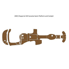 2002-2003 Chaparral 243 Sunesta Swim Platform Cockpit Boat EVA Foam Teak Floor Pad Hzchione Light Brown Black