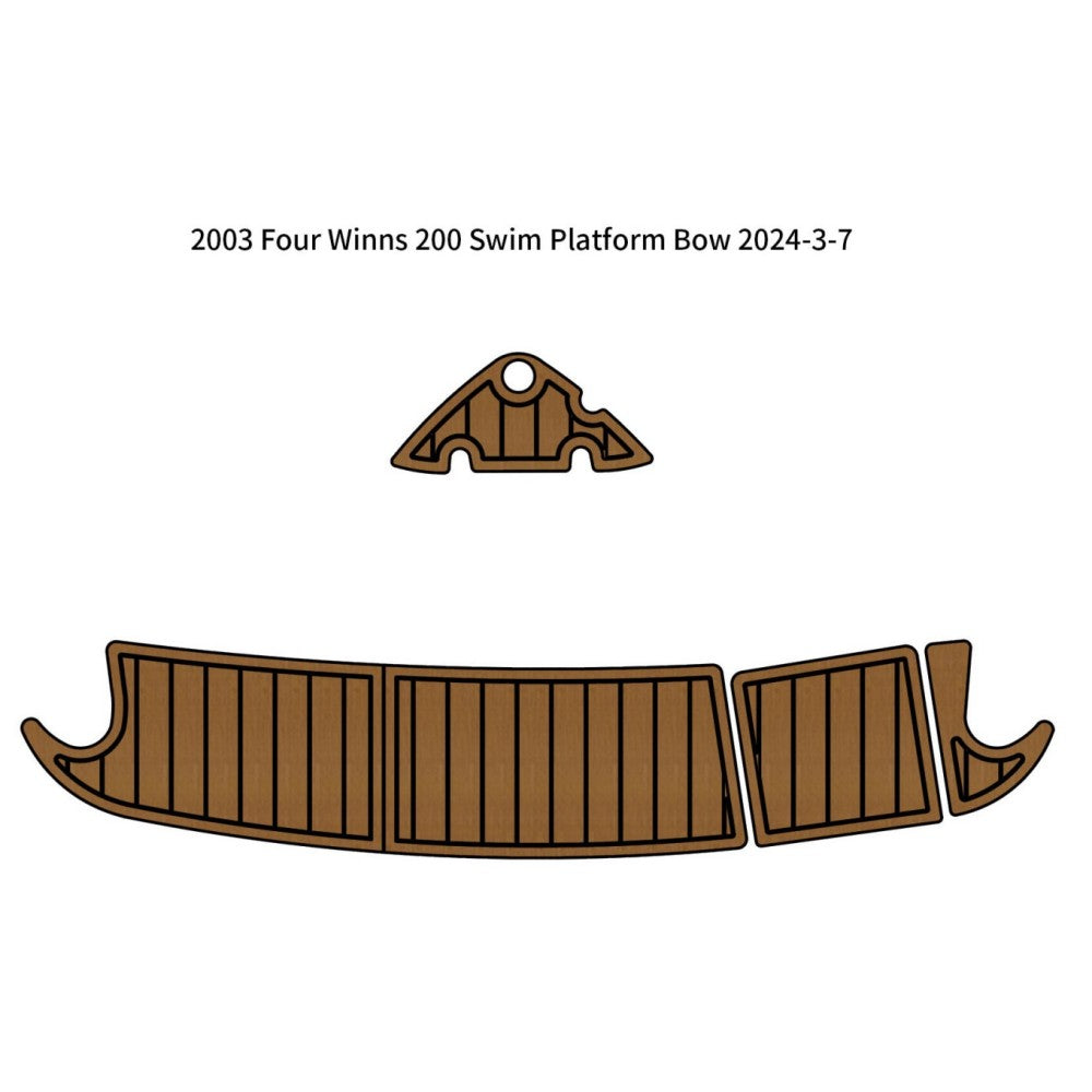 2003 Four Winns 200 Swim Platform Bow Pad Traction Mats Eva Foam Boat Flooring Marine Decking Hzchione Light Brown Black