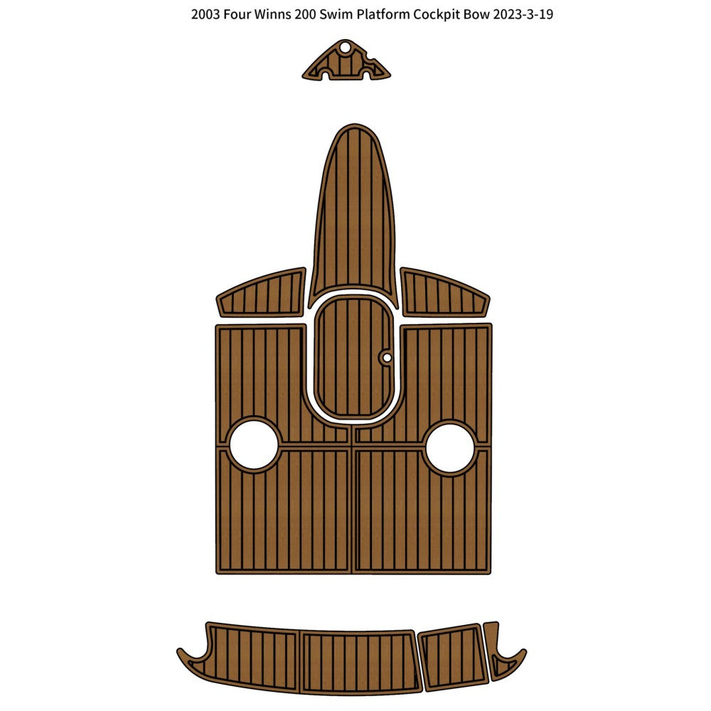 2003 Four Winns 200 Swim Platform Cockpit Bow Pad Traction Mats Eva Foam Boat Flooring Marine Decking Hzchione Light Brown Black