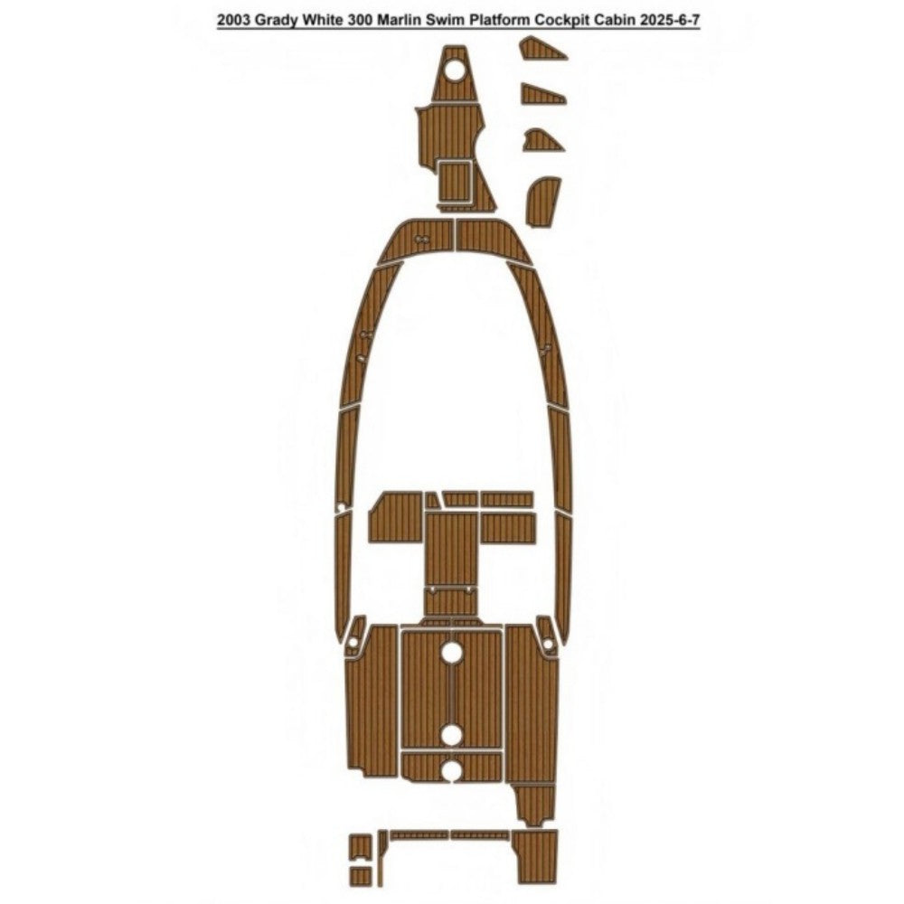 2003 Grady White 300 Marlin Swim Platform Cockpit Cabin Traction Mats Eva Foam Boat Flooring Marine Decking Hzchione Light Brown Black