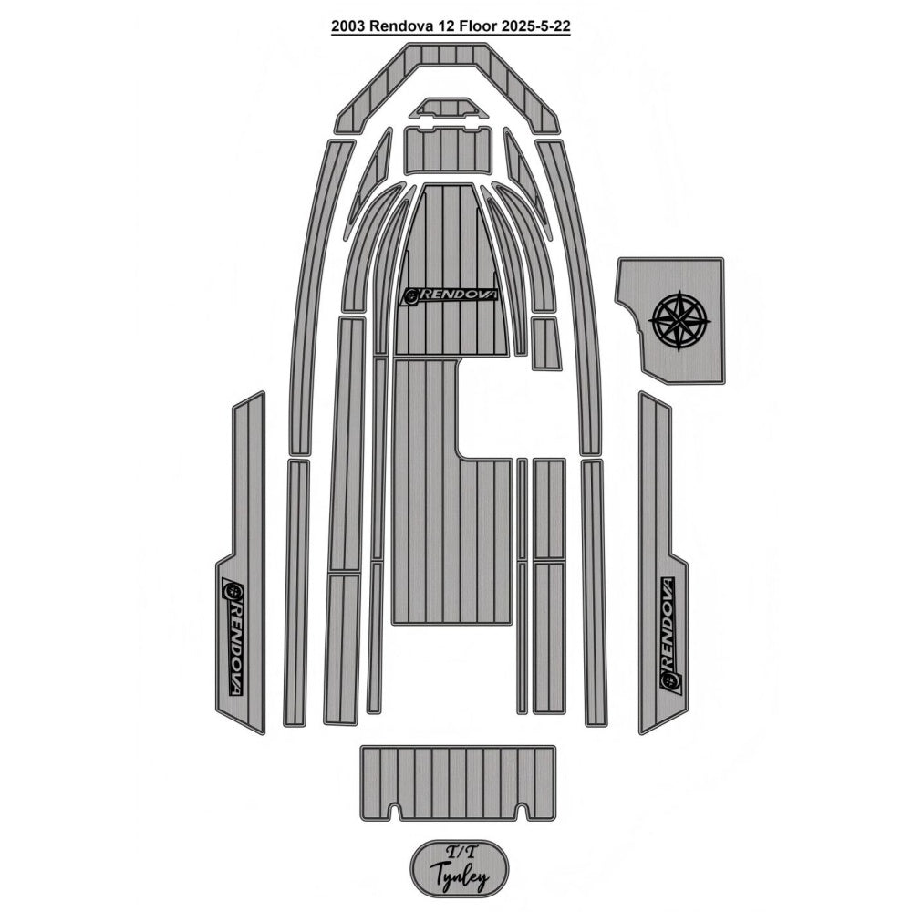 2003 Rendova 12 Floor Pad Traction Mats Eva Foam Boat Flooring Marine Decking Hzchione Light Grey Black