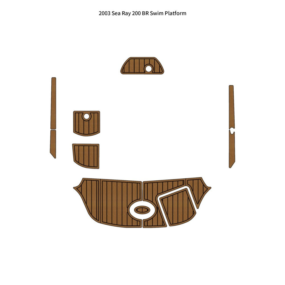 2003 Sea Ray 200 BR Swim Platform Pad Traction Mats Eva Foam Boat Flooring Marine Decking Hzchione Light Brown Black