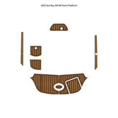 2003 Sea Ray 200 BR Swim Platform Pad Traction Mats Eva Foam Boat Flooring Marine Decking Hzchione Light Brown Black