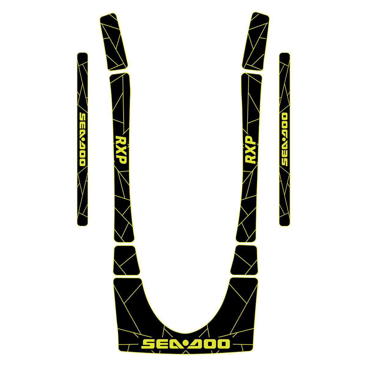 2004-2006 Sea Doo RXP Customize Jet Ski Mats Non-Slip Motorboat Traction Mat Hzchione Black Neon Yellow Set