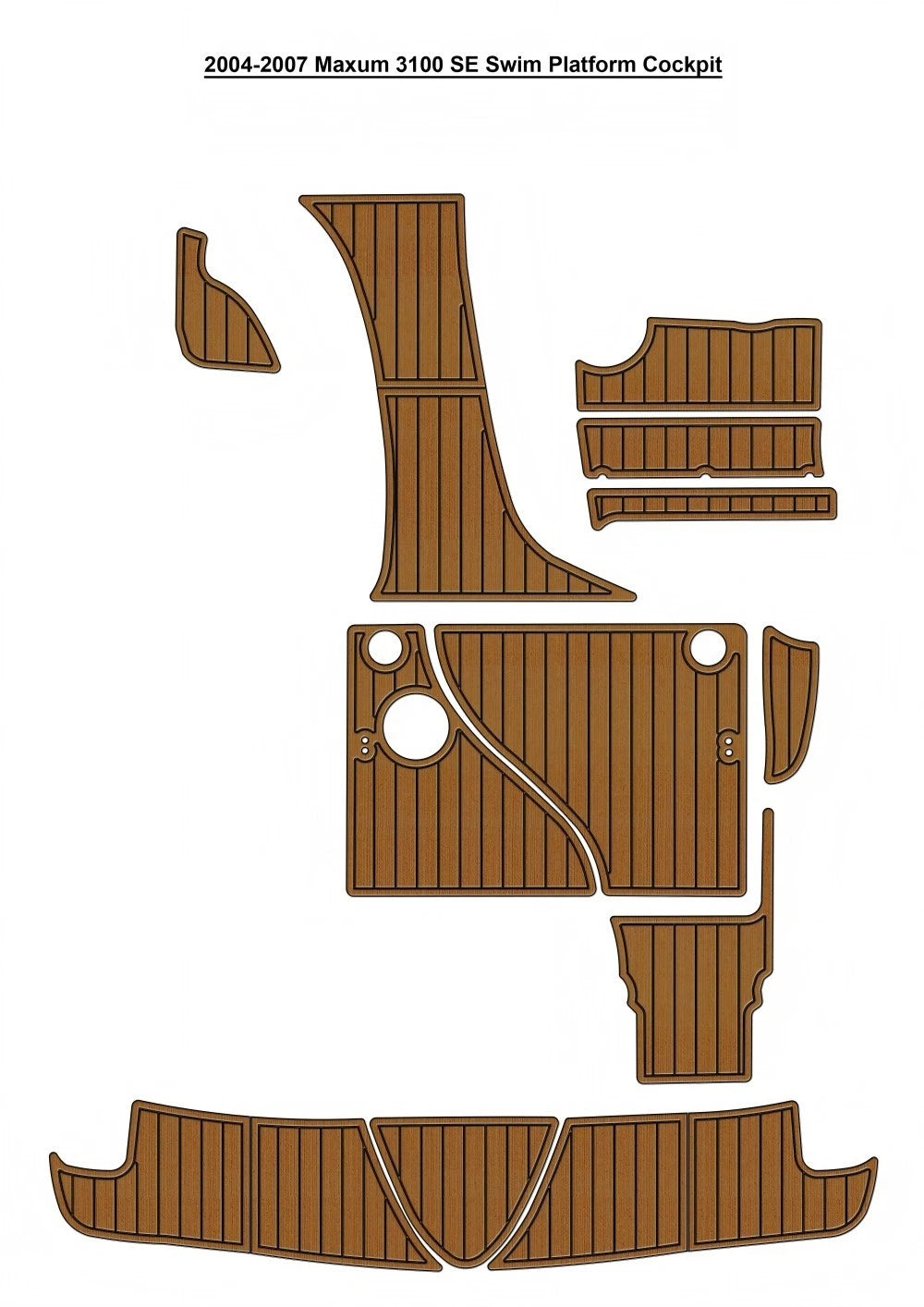 2004-2007 Maxum 3100 SE Cockpit Pad Traction Mats Eva Foam Boat Flooring Marine Decking