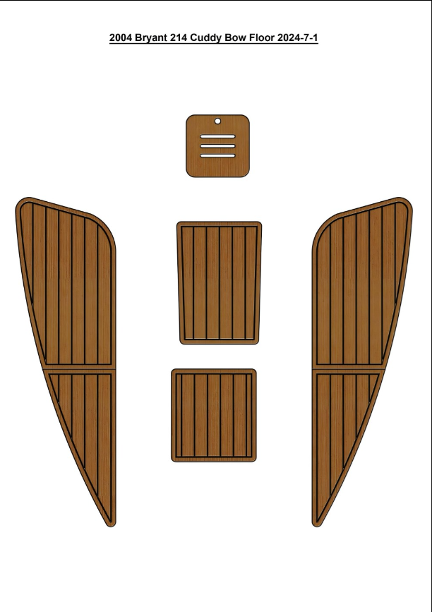 2004 Bryant 214 Cuddy Bow Traction Mats Eva Foam Boat Flooring Marine Decking