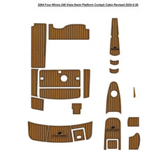 2004 Four Winns 248 Vista Swim Platform Cockpit Bow Pad Traction Mats Eva Foam Boat Flooring Marine Decking Hzchione Light Brown Black