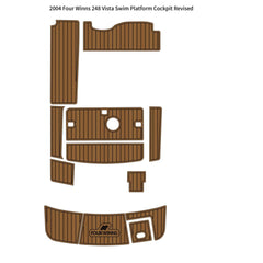 2004 Four Winns 248 Vista Swim Platform Cockpit Traction Mats Eva Foam Boat Flooring Marine Decking Hzchione Light Brown Black