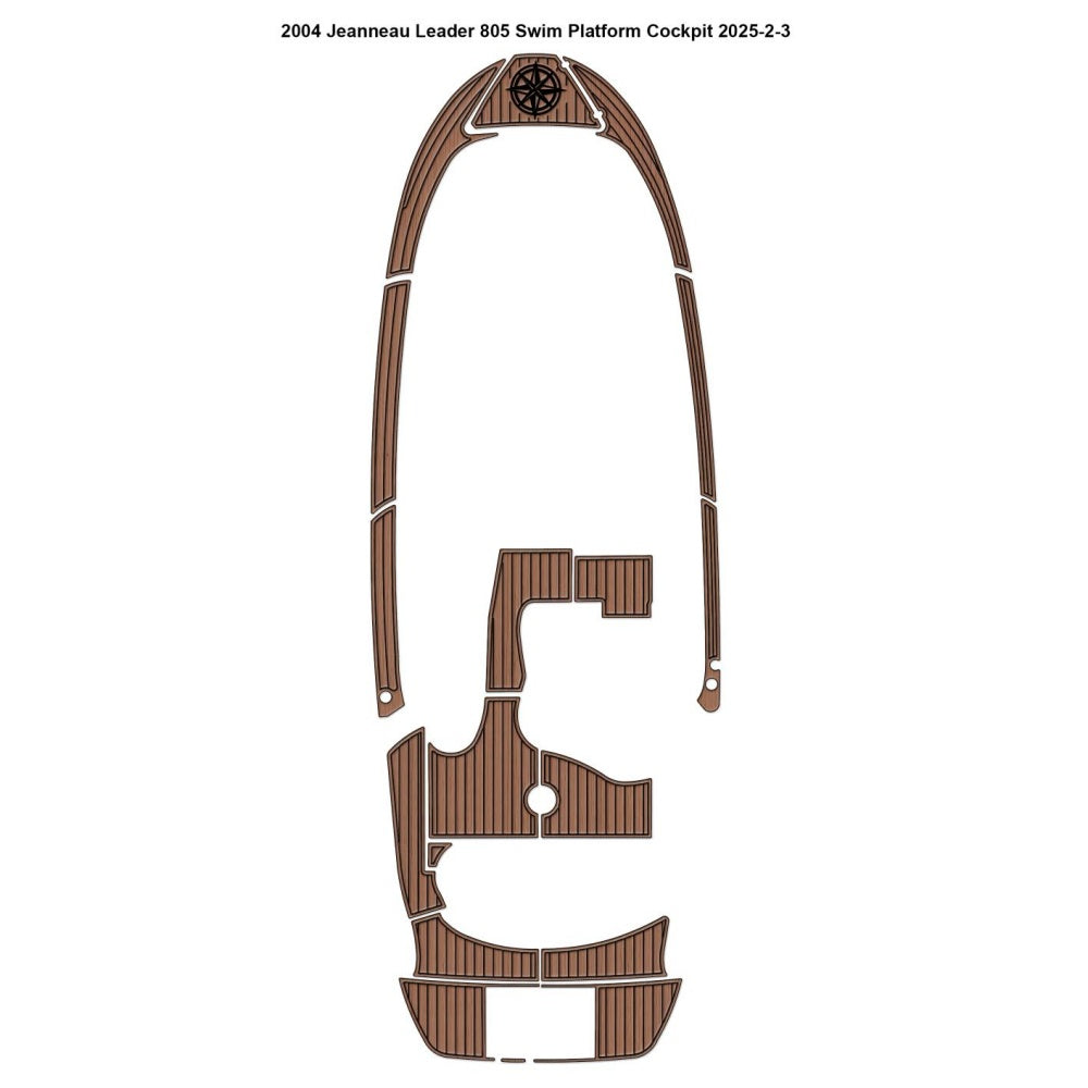 2004 Jeanneau Leader 805 Swim Platform Step Cockpit Traction Mats Eva Foam Boat Flooring Marine Decking Hzchione Light Brown Black
