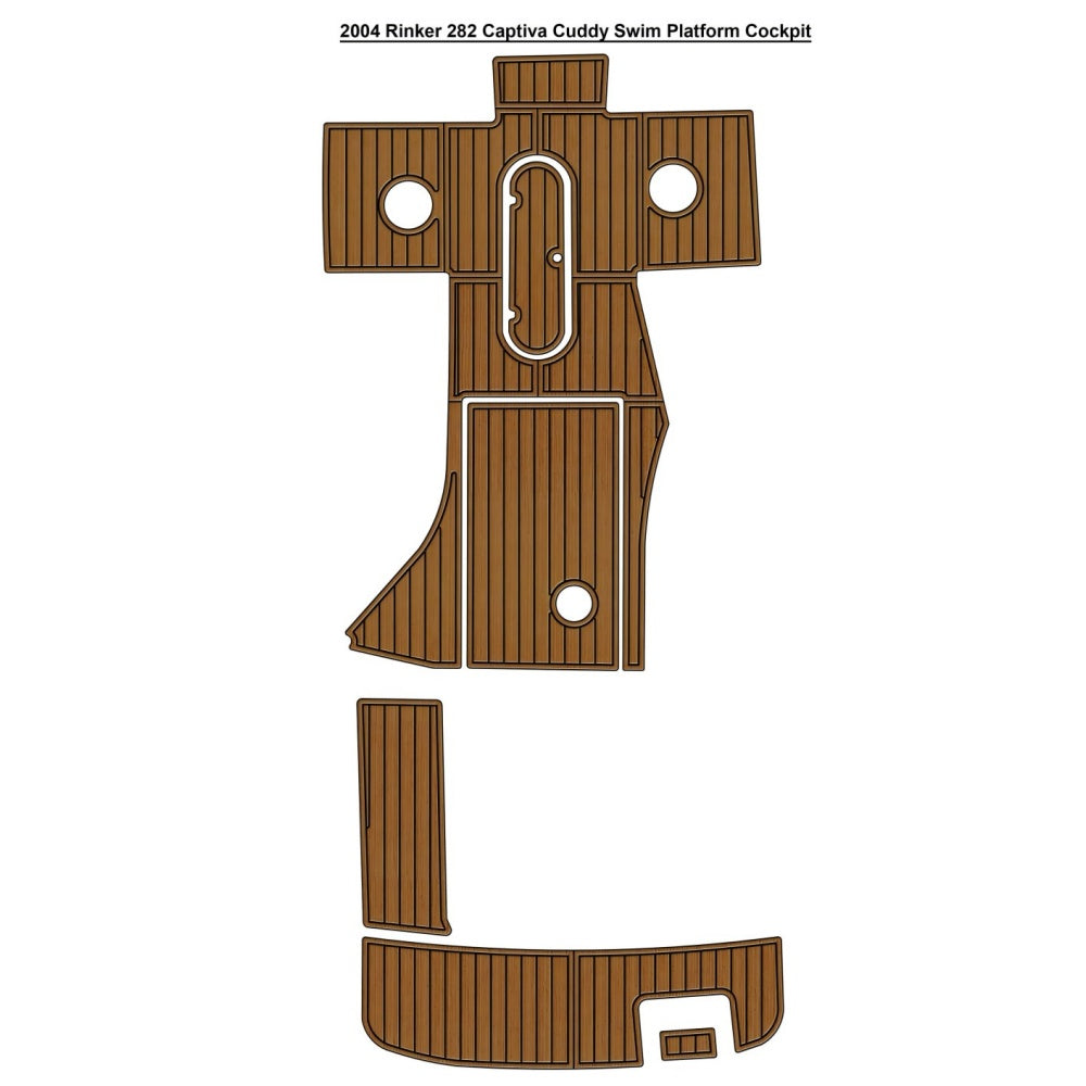 2004 Rinker 282 Captiva Cuddy Swim Platform Cockpit Traction Mats Eva Foam Boat Flooring Marine Decking Hzchione Light Brown Black
