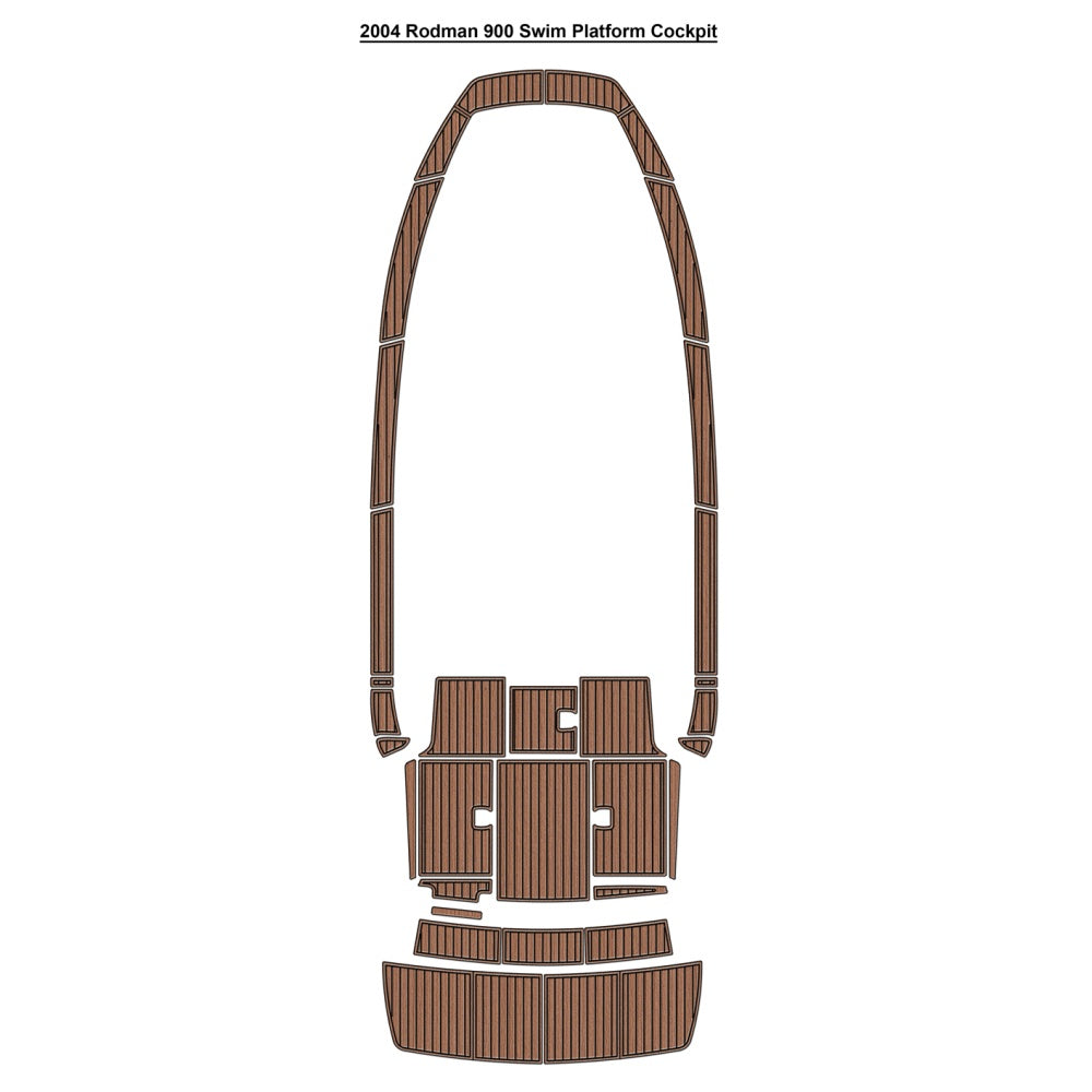 2004 Rodman 900 Swim Platform Cockpit Traction Mats Eva Foam Boat Flooring Marine Decking Hzchione Light Brown Black