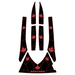 2003-2008 Sea Doo GTX Customize Jet Ski Mats Non-Slip Motorboat Traction Mat Hzchione Black Red-Maple Leaf