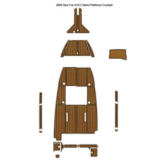 2004 Sea Fox 21CC Swim Platform Cockpit Traction Mats Eva Foam Boat Flooring Marine Decking Hzchione Light Brown Black