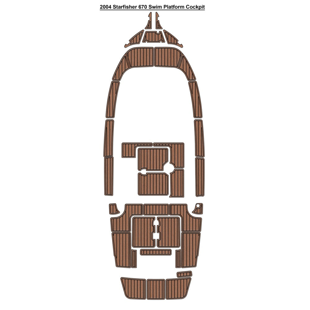 2004 Starfisher 670 Swim Platform Cockpit Traction Mats Eva Foam Boat Flooring Marine Decking Hzchione Light Brown Black