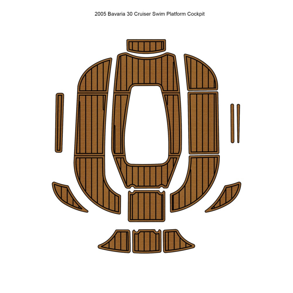 2005 Bavaria 30 Cruiser Swim Platform Traction Mats Eva Foam Boat Flooring Marine Decking Hzchione Light Brown Black