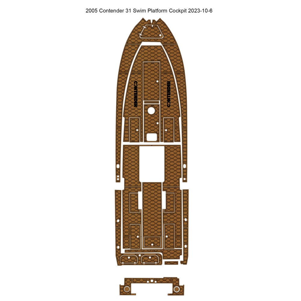 2005 Contender 31 Swim Platform Cockpit Pad Traction Mats Eva Foam Boat Flooring Marine Decking Hzchione Light Brown Black