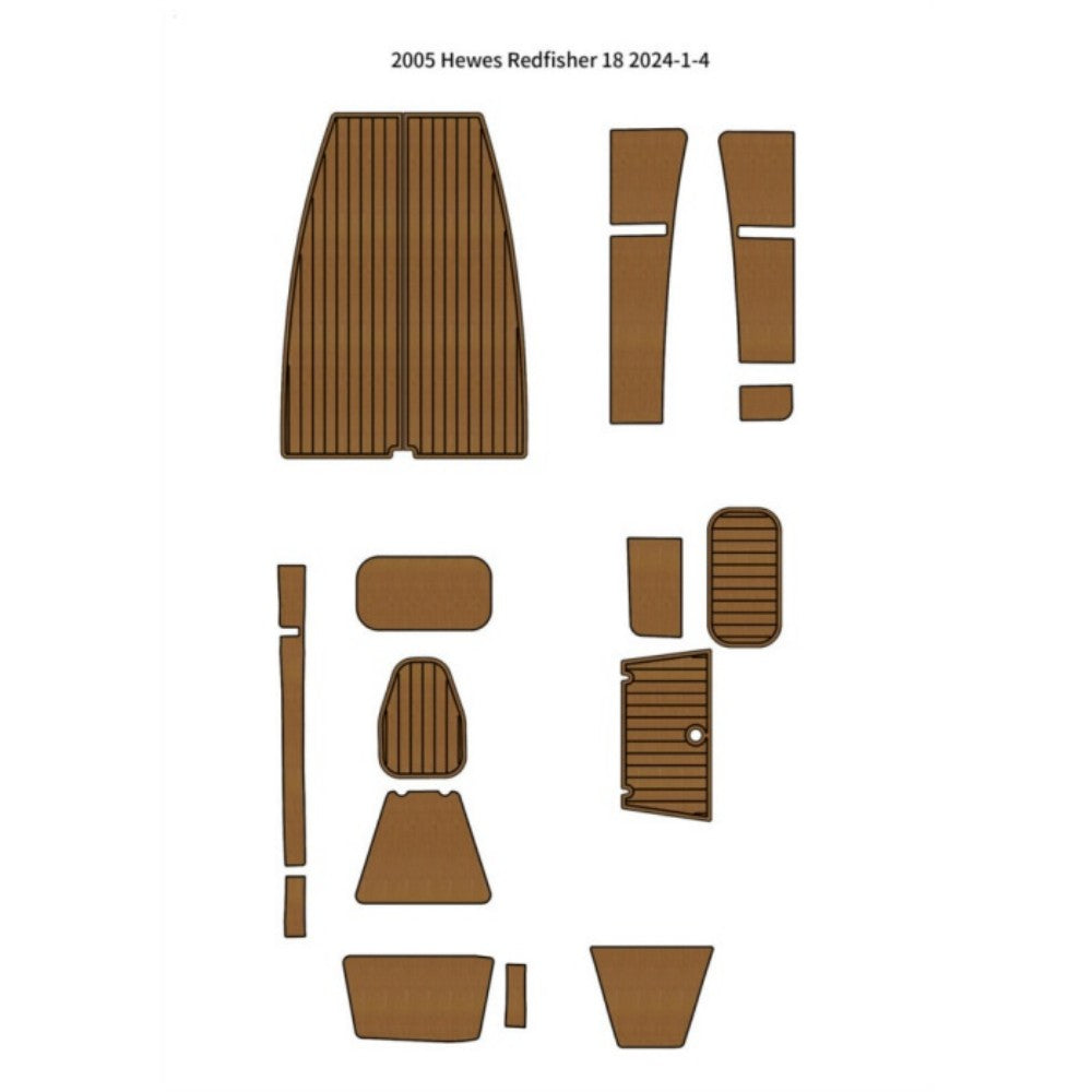 2005 Hewes Redfisher 18 Swim Platform Cockpit Traction Mats Eva Foam Boat Flooring Marine Decking Hzchione Light Brown Black