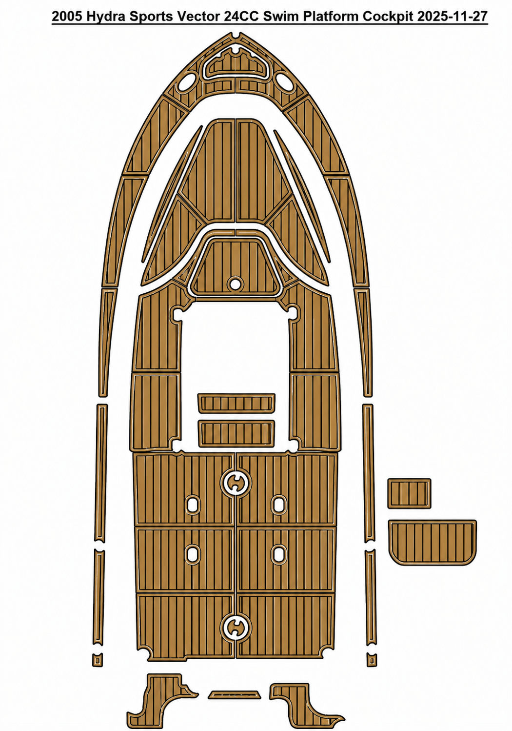 2005 Hydra Sports Vector 24CC Swim Platform Cockpit（HydraSport 239） Traction Mats Eva Foam Boat Flooring Marine Decking Hzchione