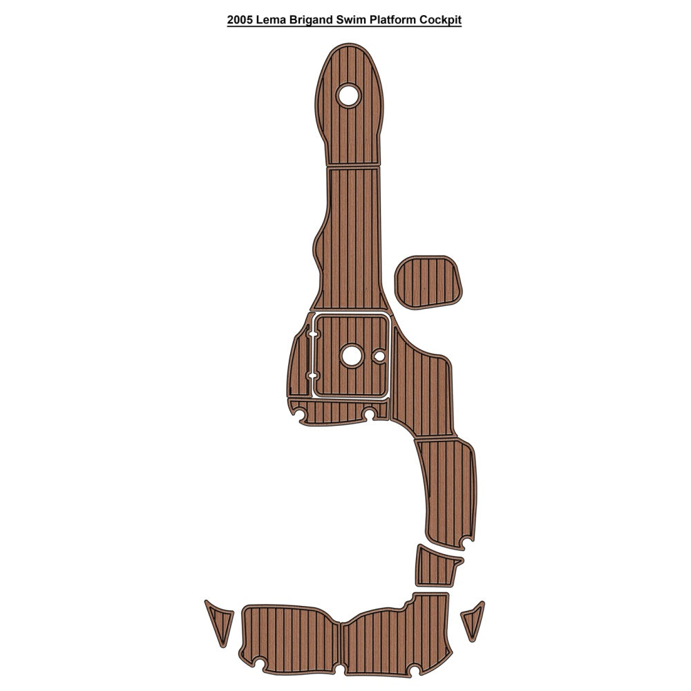 2005 Lema Brigand Swim Platform Cockpit Traction Mats Eva Foam Boat Flooring Marine Decking Hzchione Light Brown Black