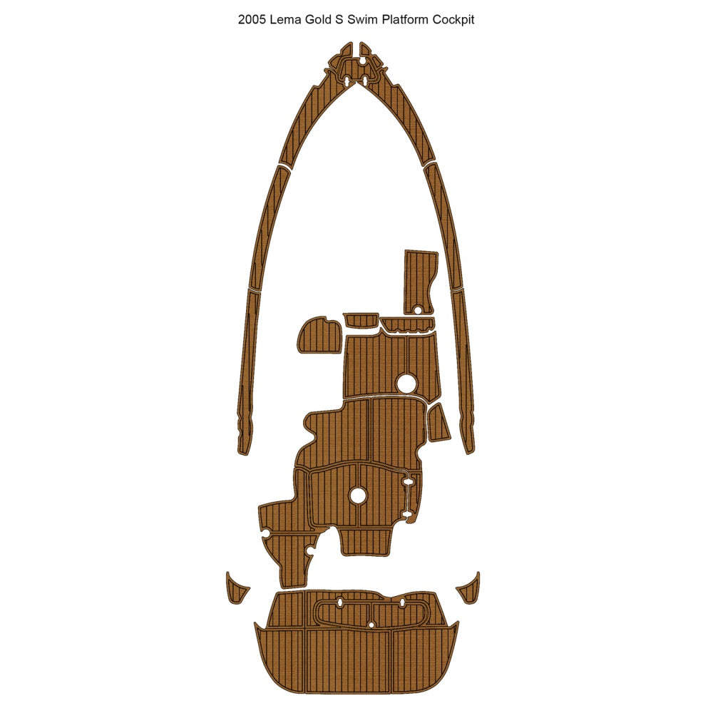 2005 Lema Gold S Swim Platform Cockpit Pad Traction Mats Eva Foam Boat Flooring Marine Decking Hzchione Light Brown Black
