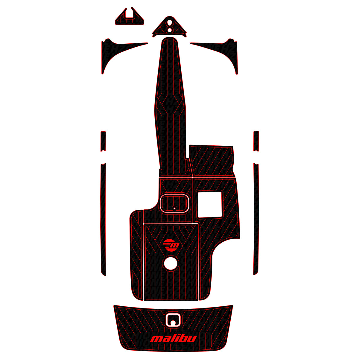 2006 Malibu 21 Vride Traction Mats Eva Foam Boat Flooring Marine Decking Hzchione Black Red