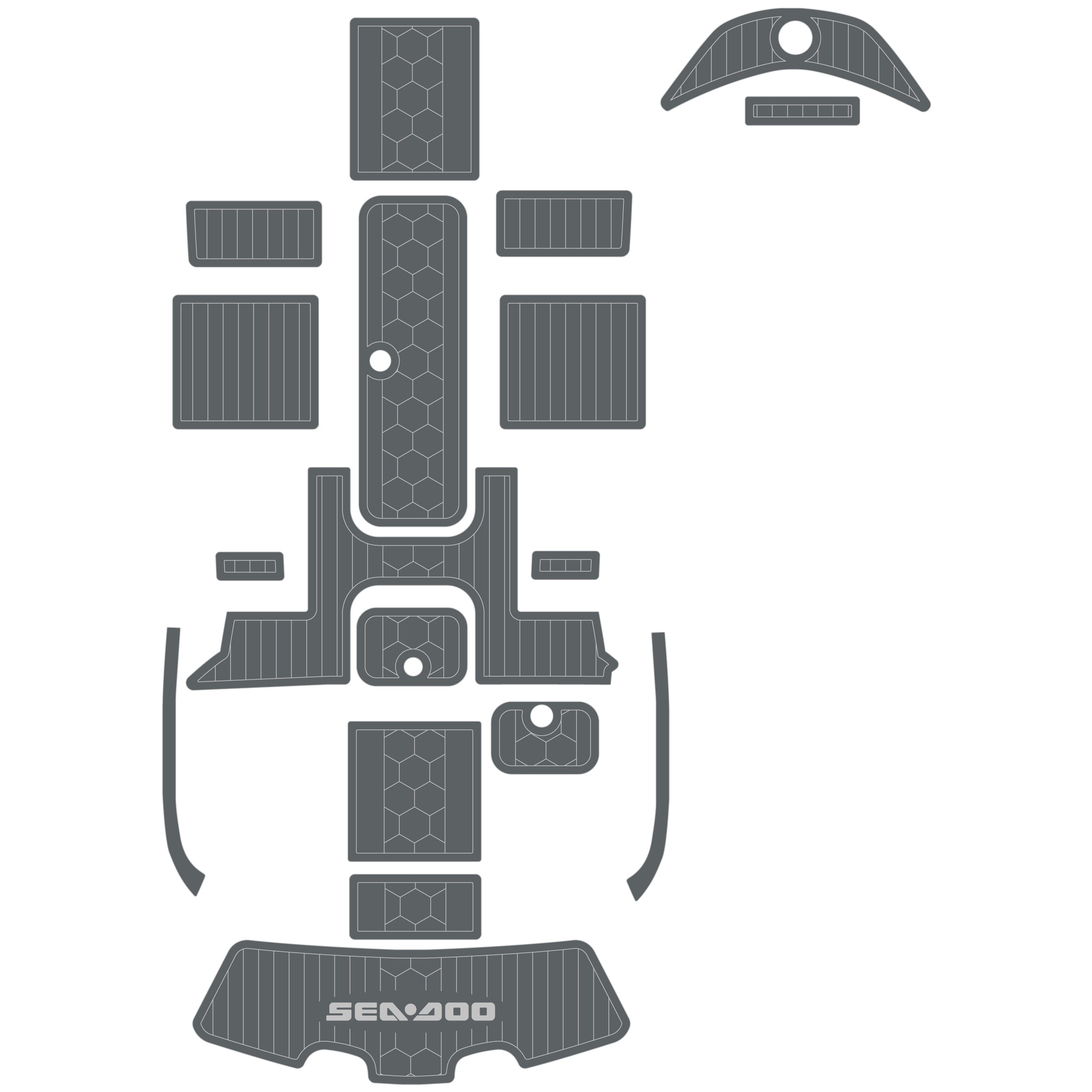 2005-2012 Sea Doo Challenger 180 Eva Foam Boat Flooring Boat Decking Hzchione Dark Gray Medium Gray-Seadoo