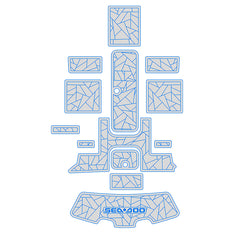 2005-2012 Sea Doo Challenger 180 Eva Foam Boat Flooring Boat Decking Hzchione Light Gray Blue-Irregular line