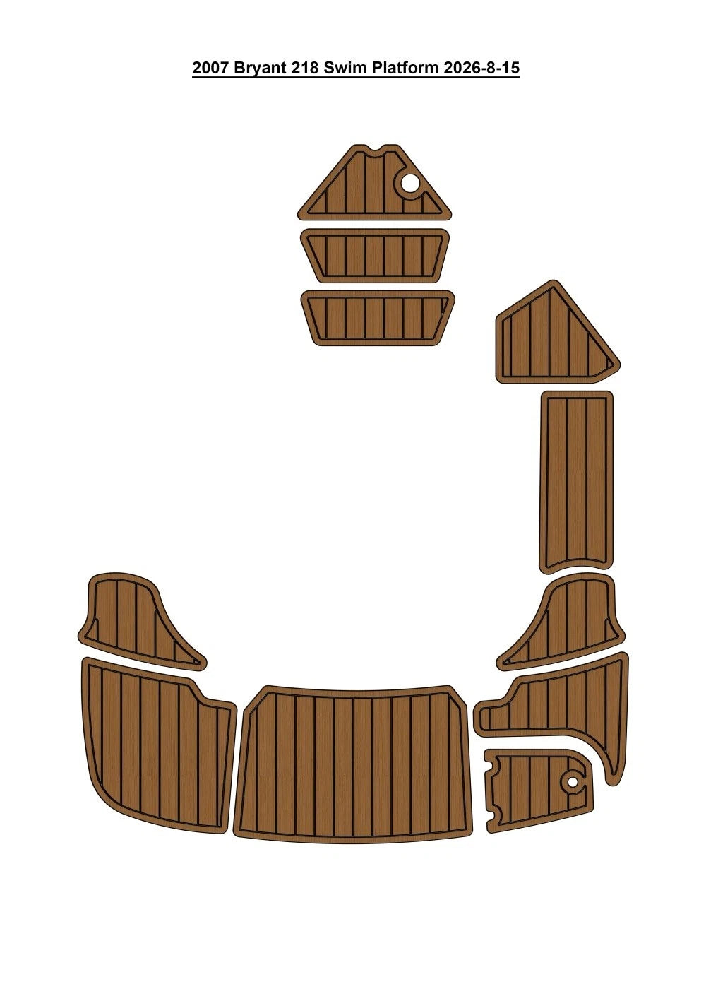 2007 Bryant 218 Swim Platform Pad Traction Mats Eva Foam Boat Flooring Marine Decking Hzchione
